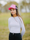 BRONZE WING Striped Trucker Cap - Pink