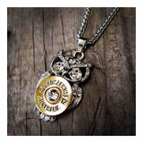 BRONZE WING 12 gauge Owl Necklace