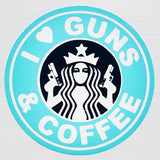Premium Stickers - I ❤️ Guns & Coffee
