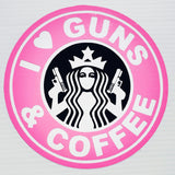 Premium Stickers - I ❤️ Guns & Coffee