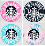 Premium Stickers - I ❤️ Guns & Coffee