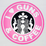 Premium Stickers - I ❤️ Guns & Coffee